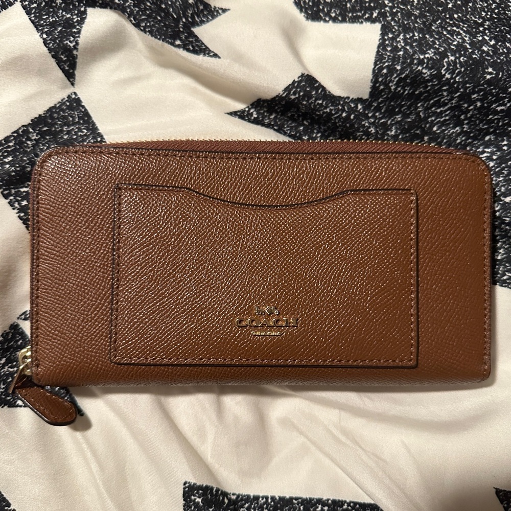 Coach Tan Leather Zip Wallet